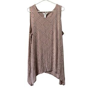 CJ Banks Women's Sleeveless Tunic Tank Blouse Size 2X‎ Stretch Asymmetrical City